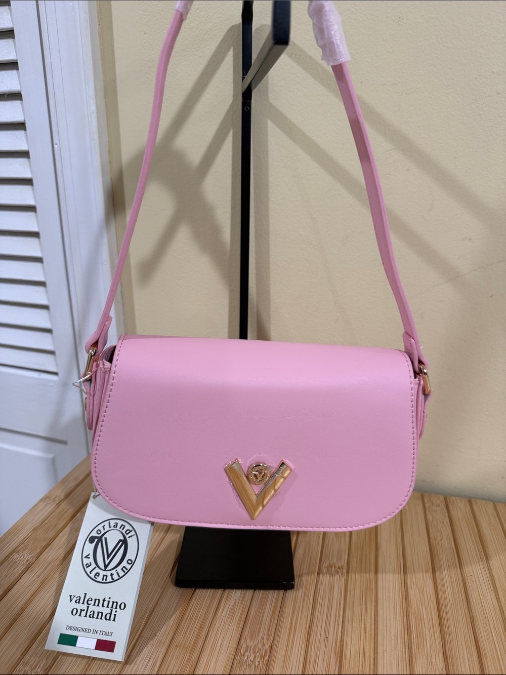 Valentino Orlandi Pink Shoulder Bag with Gold HW boho bag